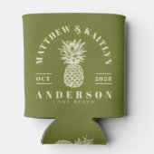 Sweet Olive Tropical Pineapple Wedding Crest 缶クーラー (裏面)