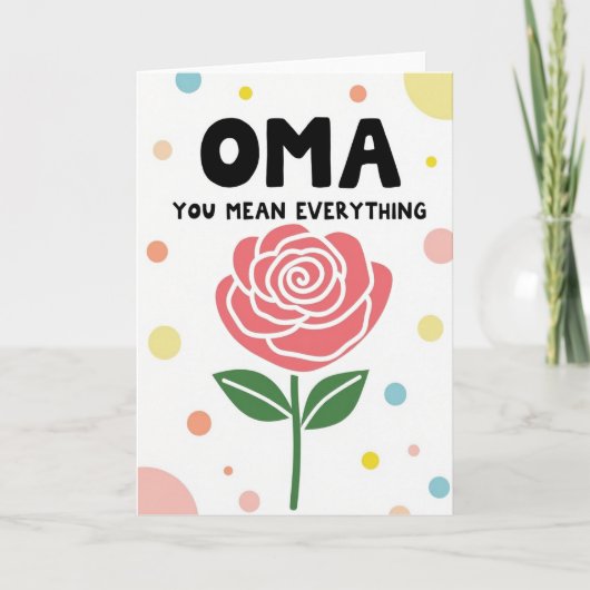 Sweet Oma Rose イラストカード カード (正面)