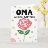 Sweet Oma Rose イラストカード カード (黄色い花)