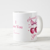 Sweet on You"カスタマイズ可能なさくらんぼをテーマにした ジャンボコーヒーマグカップ (正面右)