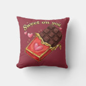Sweet on You Chocolate Valentine design クッション (正面)