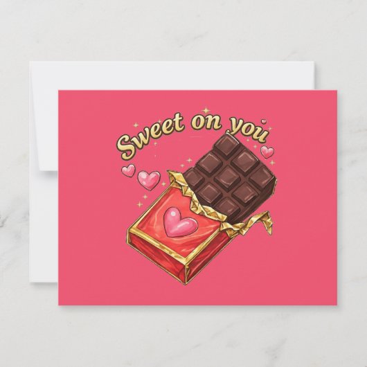 Sweet on You Chocolate Valentine design 招待状 (正面)
