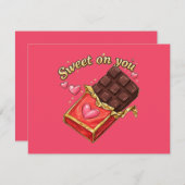 Sweet on You Chocolate Valentine design 招待状 (正面/裏面)