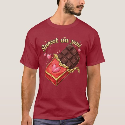 Sweet on You Chocolate Valentine design Tシャツ (正面)