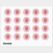 Sweet on You Cute Strawberry Valentine Sticker ラウンドシール (シート)