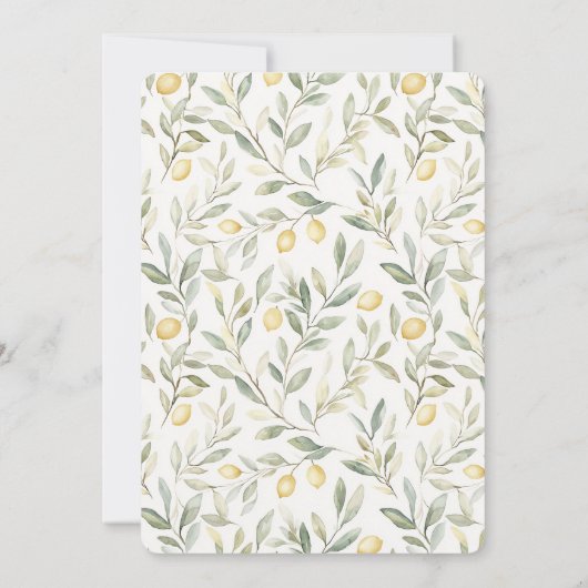 Sweet On You Lemons Wedding 招待状 (裏面)