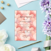 Sweet On You Pink Peach Hearts Bridal Shower アクリル招待状 (インサイチュ (ウェディング))