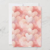 Sweet On You Pink Peach Hearts Bridal Shower 招待状 (裏面)