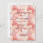 Sweet On You Pink Peach Hearts Bridal Shower 招待状 (正面)