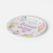 Sweet One アイスクリームとケーキ 1歳の誕生日 ペーパープレート (アングル)