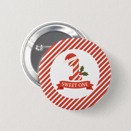 Sweet One クリスマス １歳の誕生日  缶バッジ (正面&裏面)