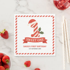 Sweet One クリスマス 1歳の誕生日 スタンダードランチョンナプキン