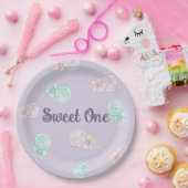 Sweet One パステル色の飴玉 1歳の誕生日ペーパーアイテム ペーパープレート (パーティー)