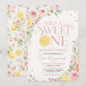 Sweet One 初誕生日パーティー 招待状 (正面/裏面)