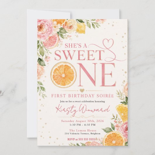 Sweet One 初誕生日ブランチ 招待状 (正面)