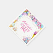Sweet One 1歳の誕生日パターンのナプキン スタンダードカクテルナプキン (角)