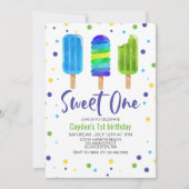 Sweet One 1歳の誕生日招待状 招待状 (正面)