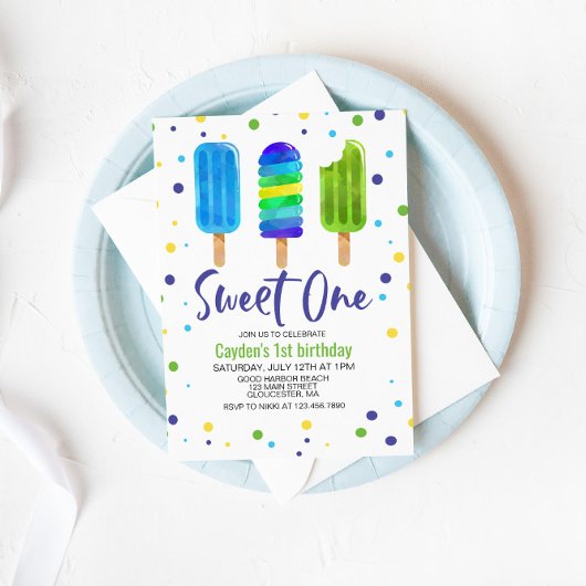 Sweet One 1歳の誕生日招待状 招待状