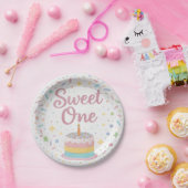 Sweet One 1歳の誕生日紙皿 ペーパープレート (パーティー)