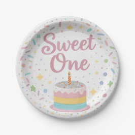 Sweet One 1歳の誕生日紙皿 ペーパープレート