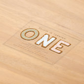 Sweet ONE 1歳の誕生日 アクリル招待状 (レイダウン)