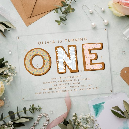 Sweet ONE 1歳の誕生日 アクリル招待状