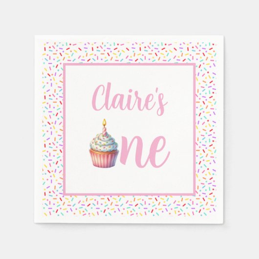 Sweet One 1歳の誕生日 ナプキン スタンダードカクテルナプキン (正面)