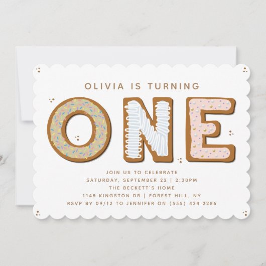 Sweet ONE 1st誕生日 招待状 (正面)
