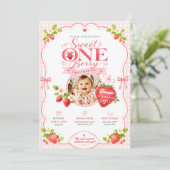 Sweet One Berry ファーストバースデー 写真 招待状 (スタンド正面)