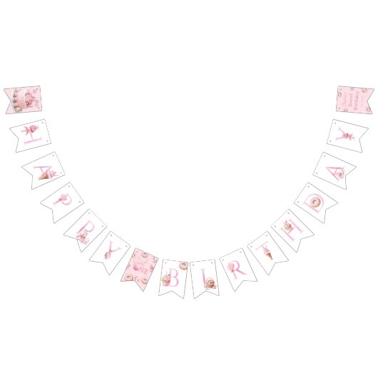 Sweet One Birthday Banner バンティングフラッグ (全)