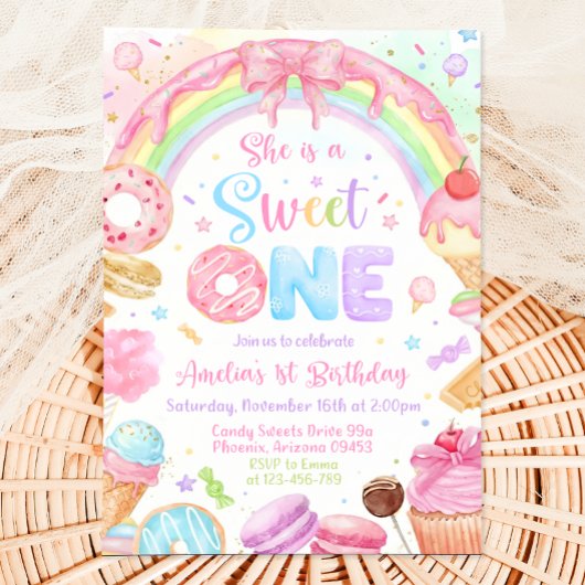 Sweet One Birthday Invitation, 1st Birthday Invite 招待状