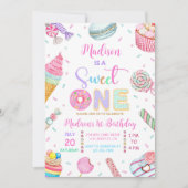 Sweet One Birthday Invitation, First Candy Sweet  招待状 (正面)