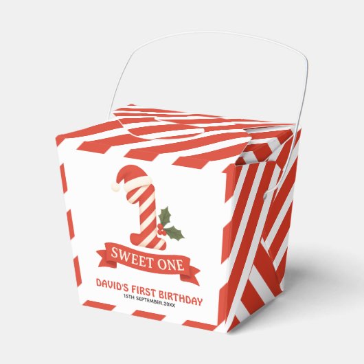 Sweet One Christmas First Birthday フェイバーボックス (正面サイド)