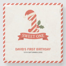 Sweet One Christmas First Birthday Invitation