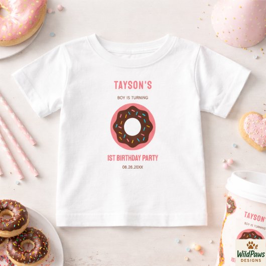 Sweet One Donut 1st Birthday Party | Cute Donut  ベビーTシャツ
