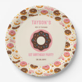 Sweet One Donut 1st Birthday Party | Cute Donut  ペーパープレート (正面)