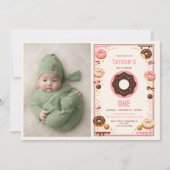 Sweet One Donut 1st Birthday Party | Cute Donut  招待状 (正面)
