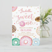 Sweet One Donut 1st Birthday Party Invitation 招待状 (スタンド正面)
