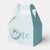 Sweet One Donut Birthday Favor Boxes | Pastel Blue フェイバーボックス (正面サイド)