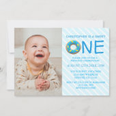 Sweet One Donut Boy 1st Birthday Photo 招待状 (正面)