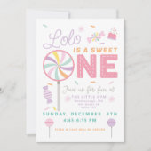 Sweet One First Birthday customizable Invitation 招待状 (正面)