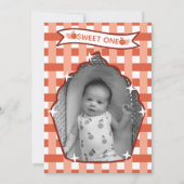 Sweet One First Birthday Gingham Photo Invitations 招待状 (裏面)