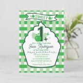 Sweet One First Birthday Gingham Photo Invitations 招待状 (スタンド正面)