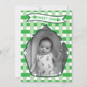 Sweet One First Birthday Gingham Photo Invitations 招待状 (裏面)