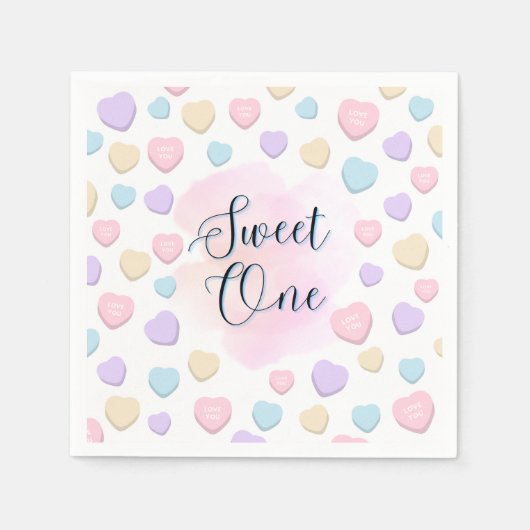 Sweet One First Birthday Napkins スタンダードカクテルナプキン (正面)