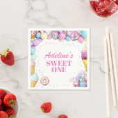 Sweet One First Birthday Pattern Napkins スタンダードカクテルナプキン (インサイチュ)
