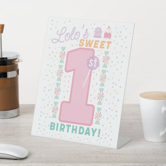 Sweet One First Birthday pedestal sign 台座サイン (インサイチュ)