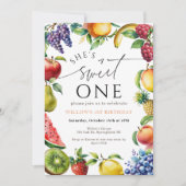 Sweet One First fruit Strawberry Citrus Birthday 招待状 (正面)