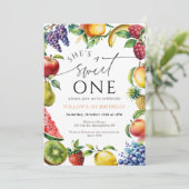 Sweet One First fruit Strawberry Citrus Birthday 招待状 (スタンド正面)