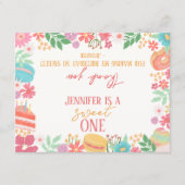 Sweet One Floral Dessert Goodie Treat Bag Topper ノートカード (正面)